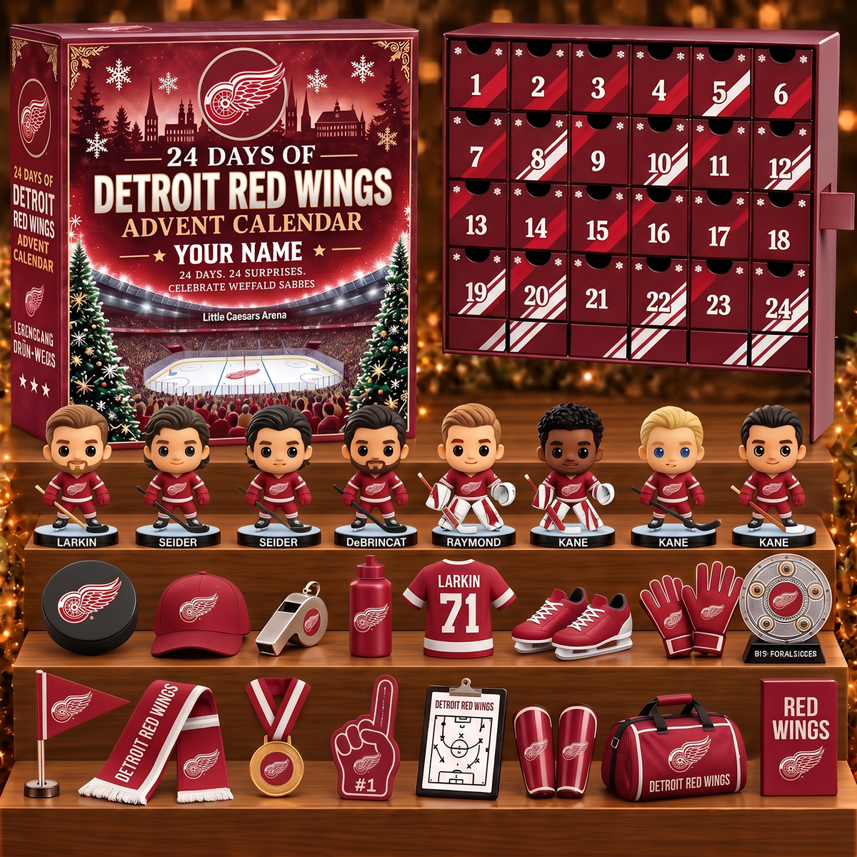 DET x NHL Game Day Premium Personalized 24 Days Of Advent Calendar