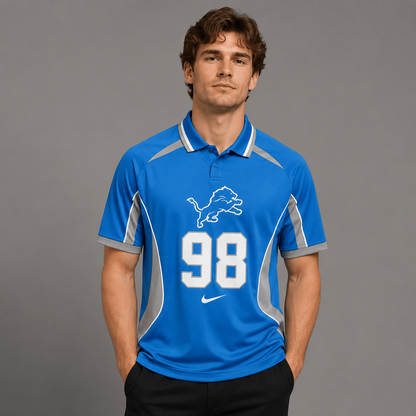 DL Premium NFL Custom Number Sports Style Polo Shirt