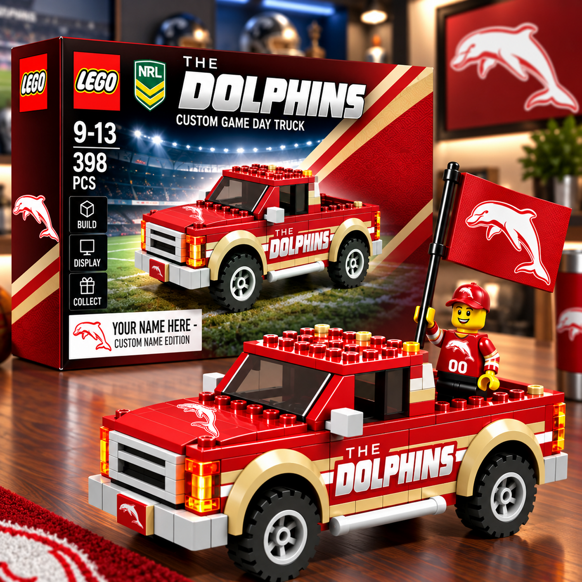 DOL x NRL Building Blocks Truck Toy Set V2