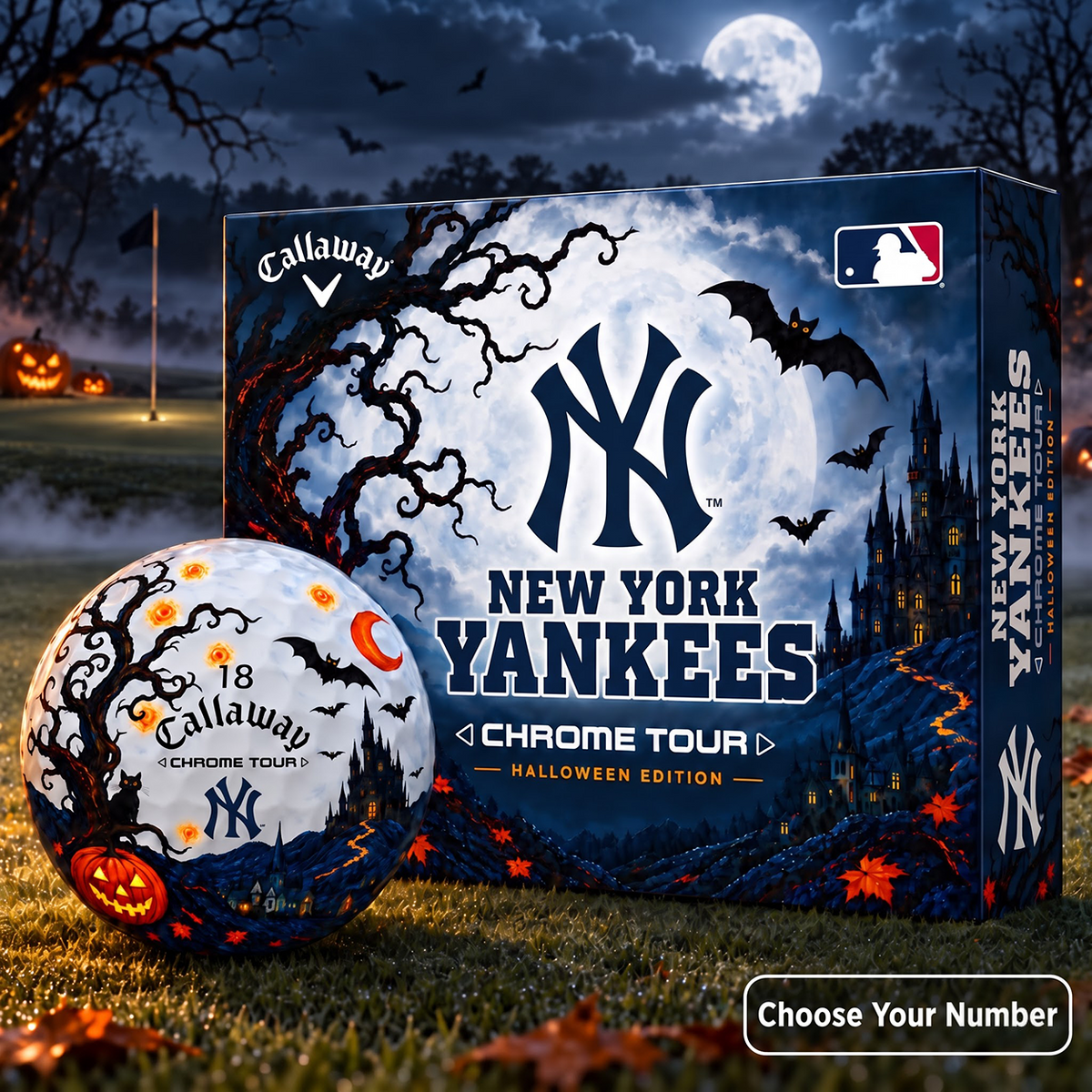 Exclusive MLB x NYY Halloween Edition Personalized Golf Ball