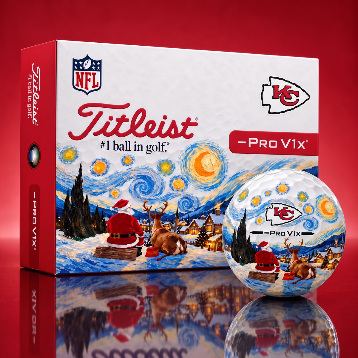 Exclusive NFL x KC Christmas V3 Golf Ball