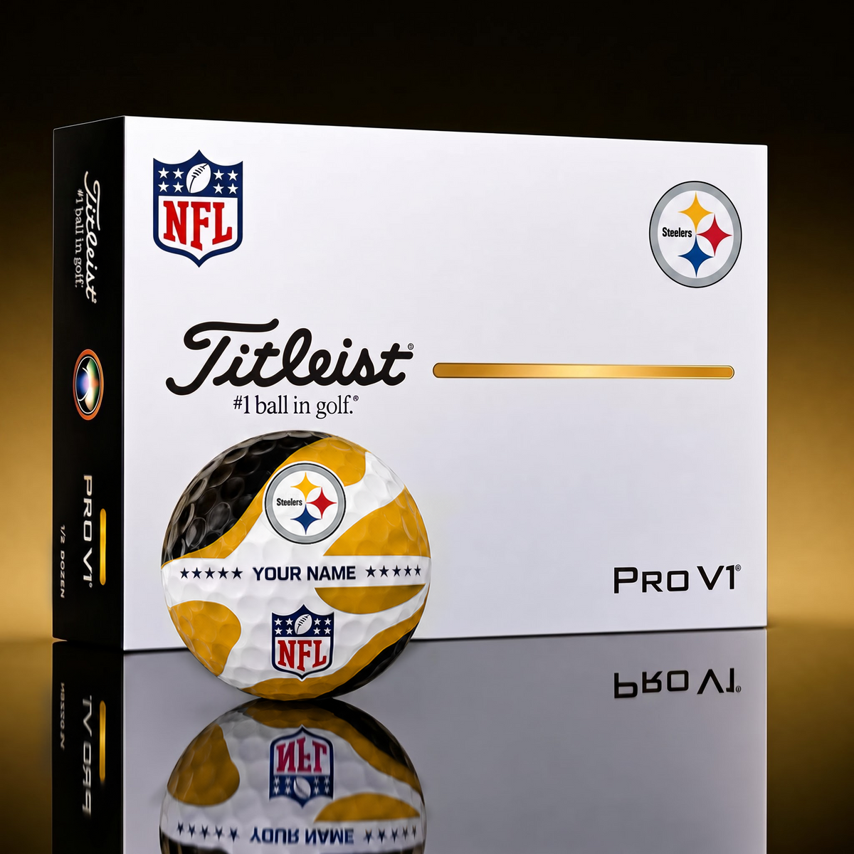 Exclusive NFL x PIT Personalized Name Golf Ball