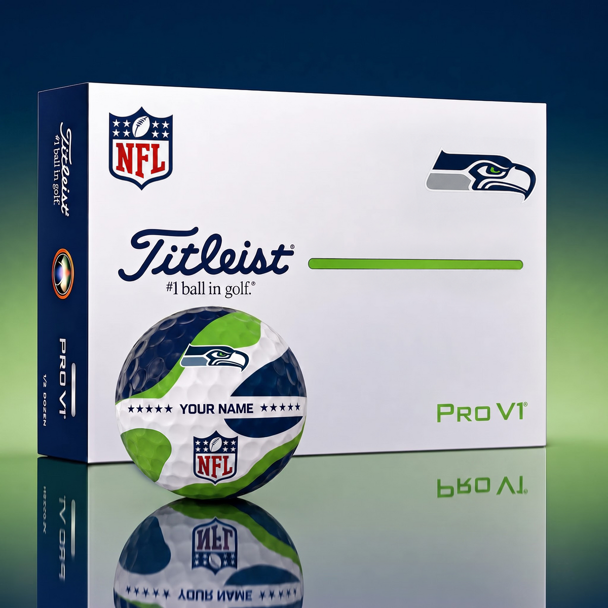 Exclusive NFL x SEA Personalized Name Golf Ball
