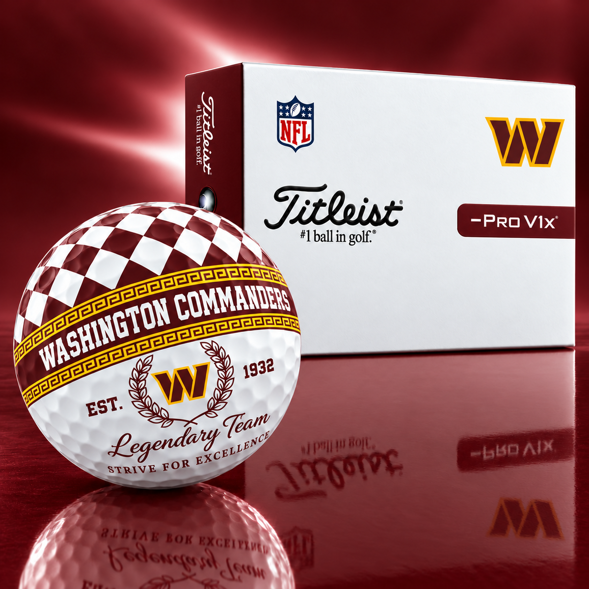 Exclusive NFL x WAS Legendary Team V10 Golf Ball