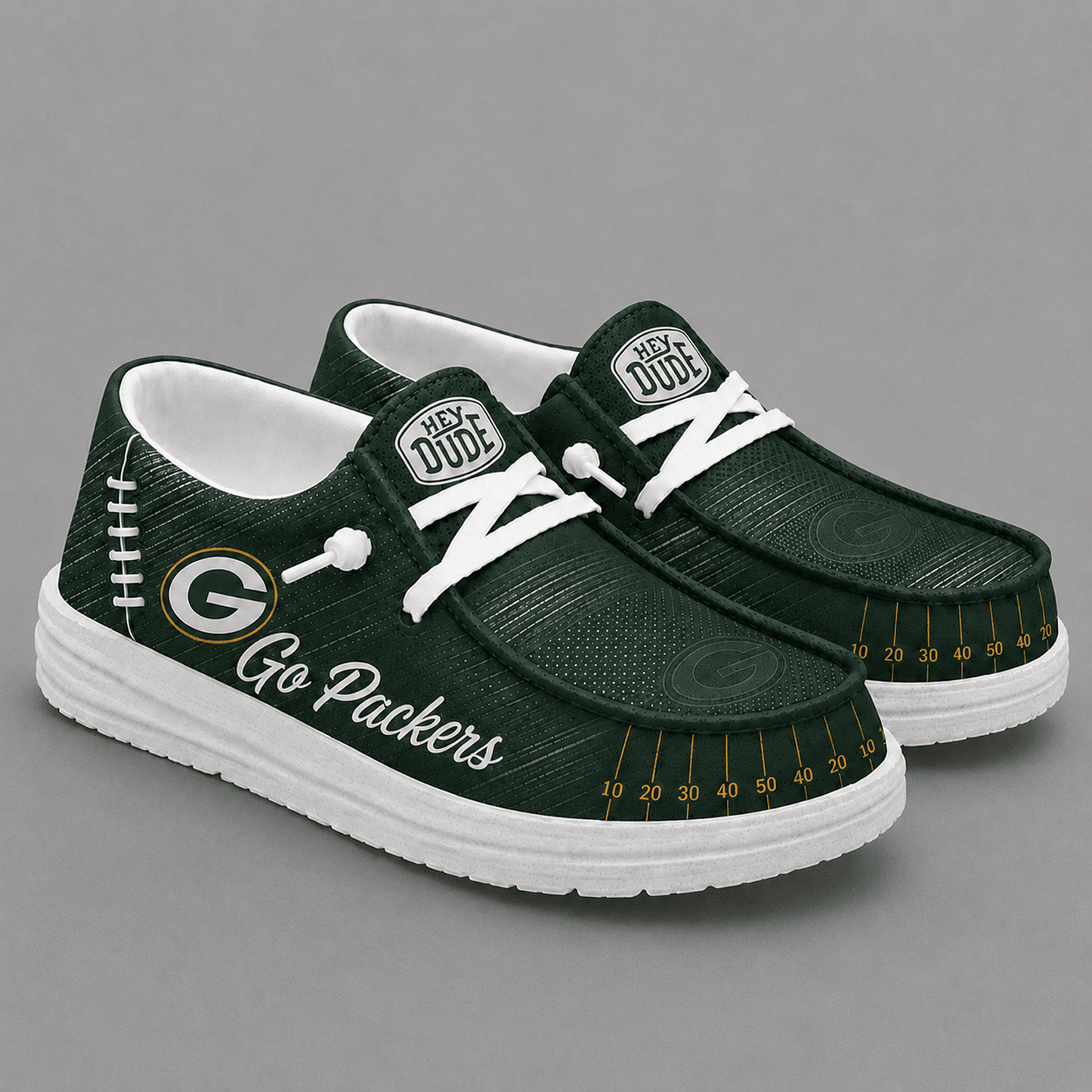 GB Premium NFL Football Field Fan Loafer Shoes