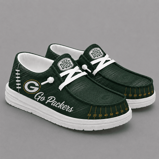 GB Premium NFL Football Field Fan Loafer Shoes