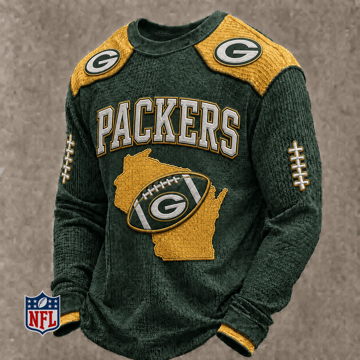 GB x NFL Baseball Team Embroidered Crewneck Sweatshirt