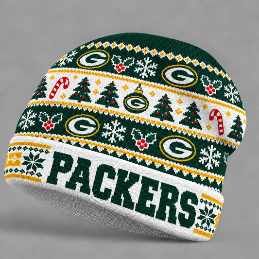 GB x NFL Christmas Game Day Beanie Hat