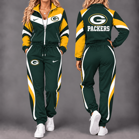 GB x NFL Team Pride Waterproof Windbreaker Zip-Up Tracksuit Set