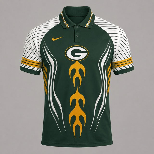 GBP Premium NFL Flame Stripe Athletic Polo Shirt