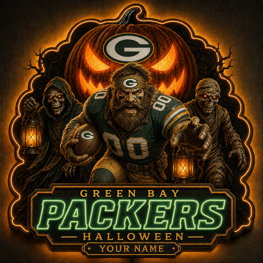 GBP x NFL Halloween Personalized Acrylic Wall Led Sign Colorful Colors Gifts For Fan