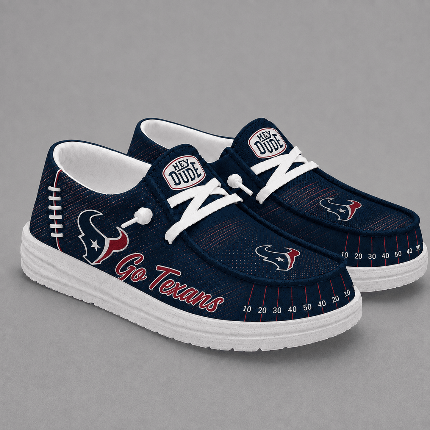 HOU Premium NFL Football Field Fan Loafer Shoes