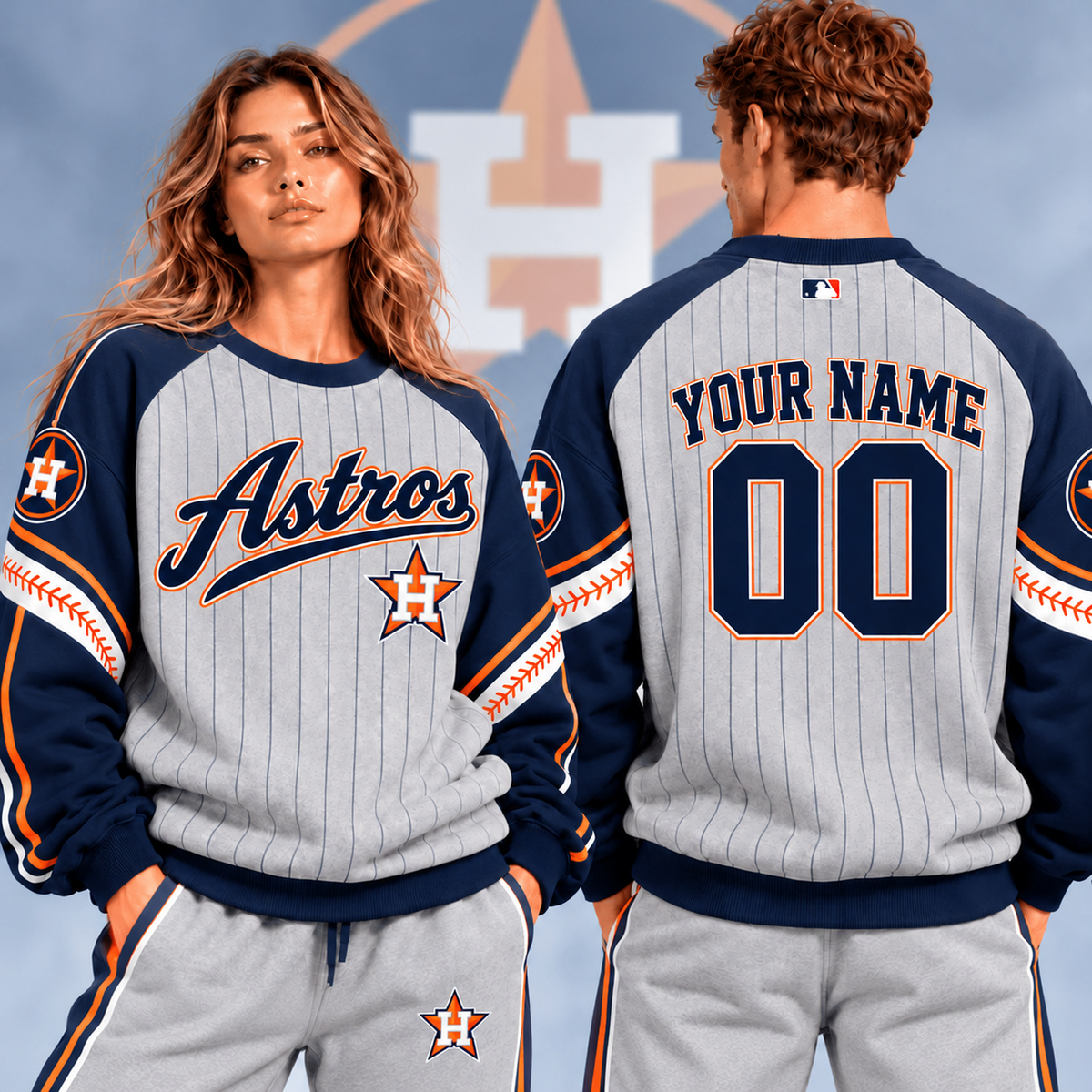 HOU x MLB Personalized Name Sweatshirt