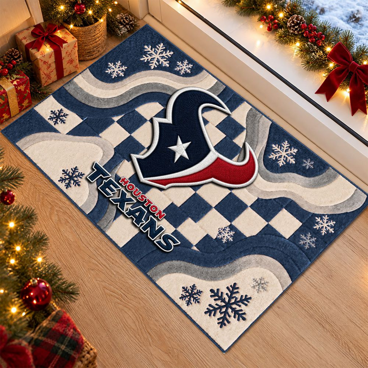 HOU x NFL Christmas Doormat