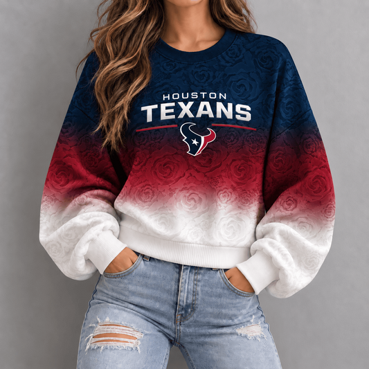 HOU x NFL Embossed Rose Ombre Sweatshirt