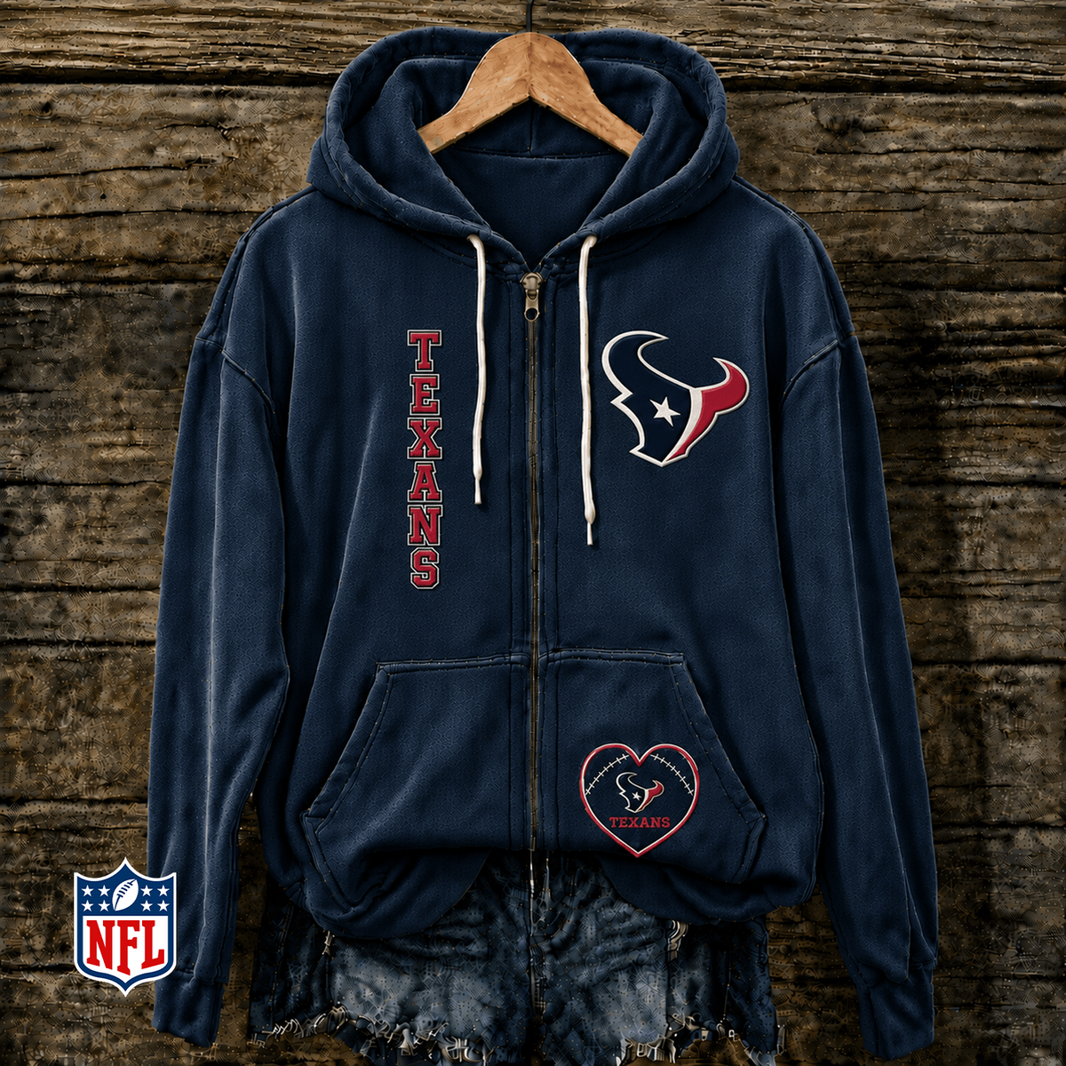 HOU x NFL Full-Zip Fleece Hoodie