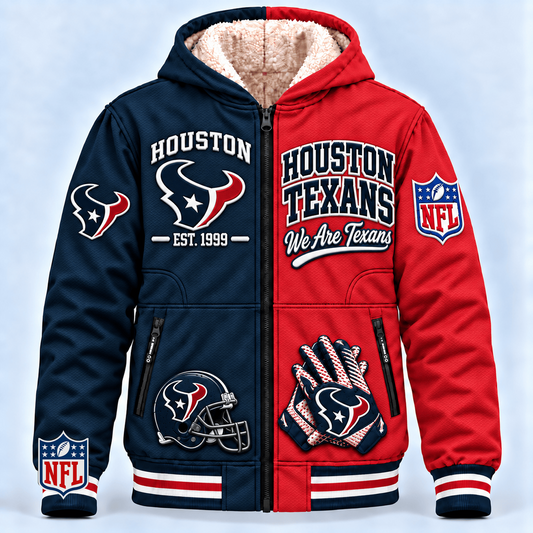 HOU x NFL Hooded Varsity Bomber Jacket