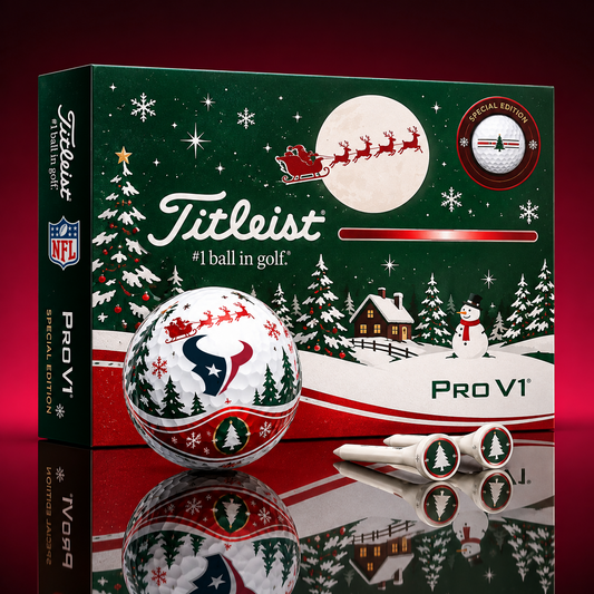 HOU x NFL PERSONALIZED GOLF BALL LIMITED EDITION CHRISTMAS V2