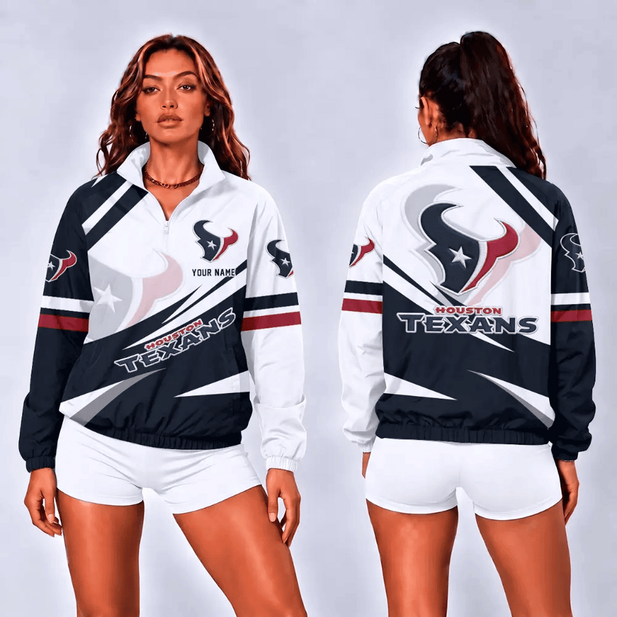 HOU x NFL Retro Colorblock Quarter Zip Jacket