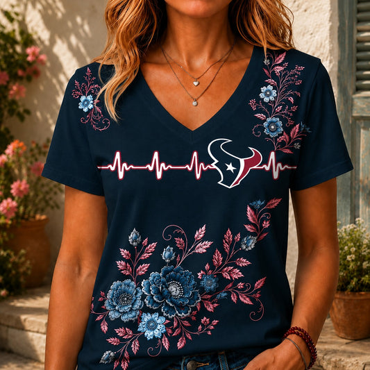 HT x NFL Luxury Women V-Neck Shirt