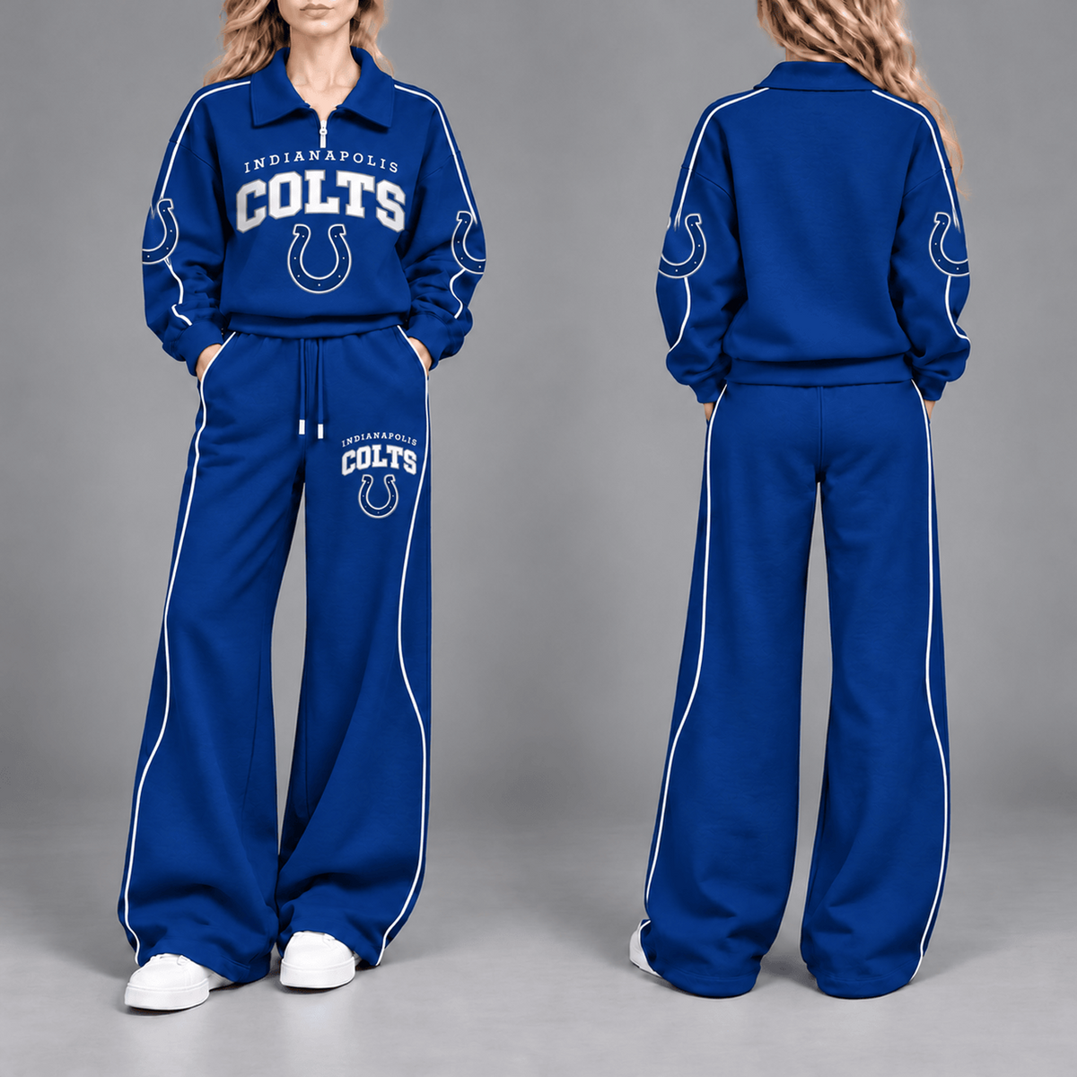 IND Premium NFL Team Pride Contrast Piping Quarter-Zip + Pants
