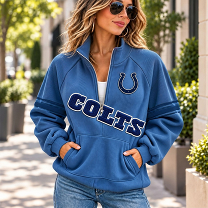 IND x NFL Corduroy half-zip sweatshirt