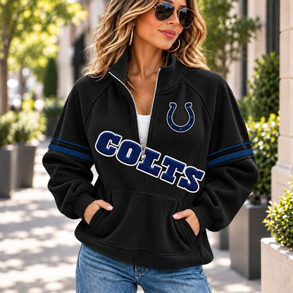 IND x NFL Corduroy half-zip sweatshirt