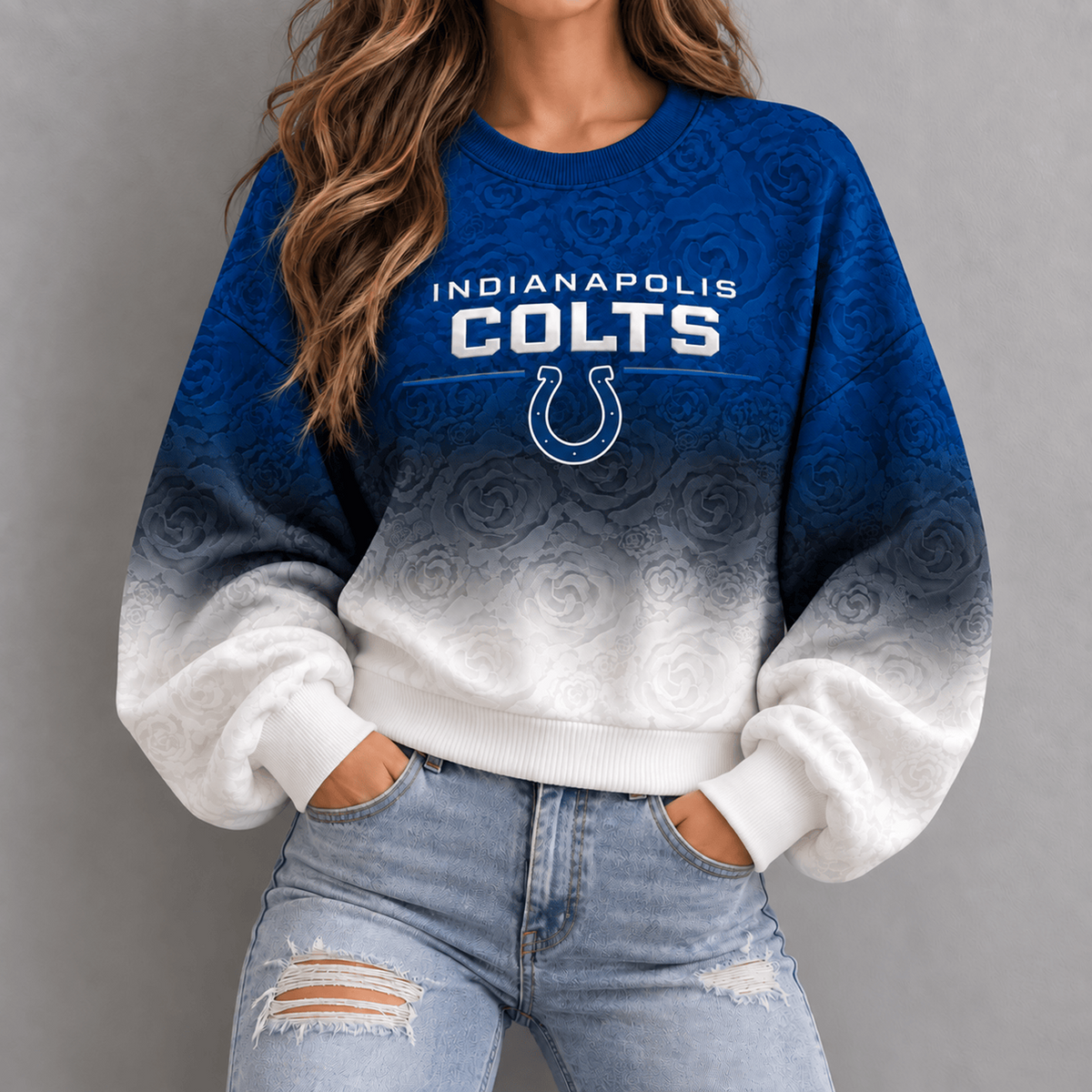 IND x NFL Embossed Rose Ombre Sweatshirt