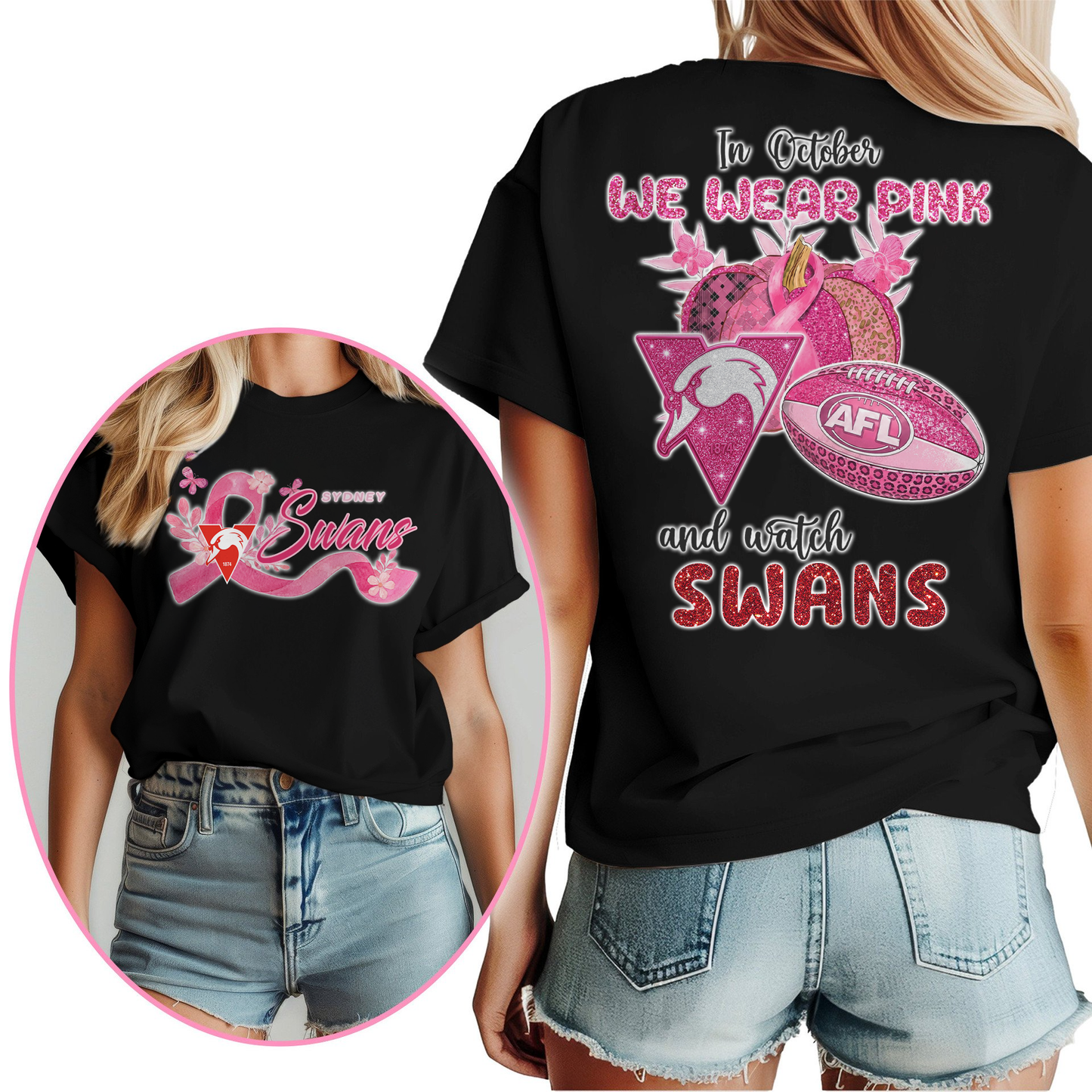 In October We Wear Pink And Watch SS Shirt