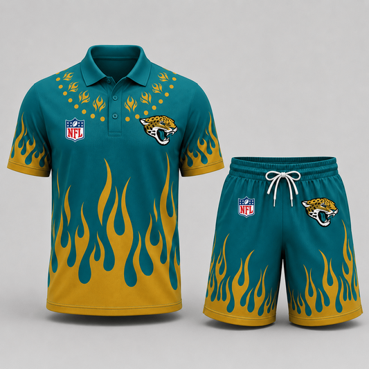 JAC Premium NFL Flame Performance Polo Shirt & Shorts Set