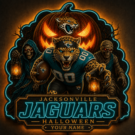 JJ x NFL Halloween Personalized Acrylic Wall Led Sign Colorful Colors Gifts For Fan