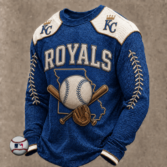 KC x MLB Baseball Team Embroidered Crewneck Sweatshirt