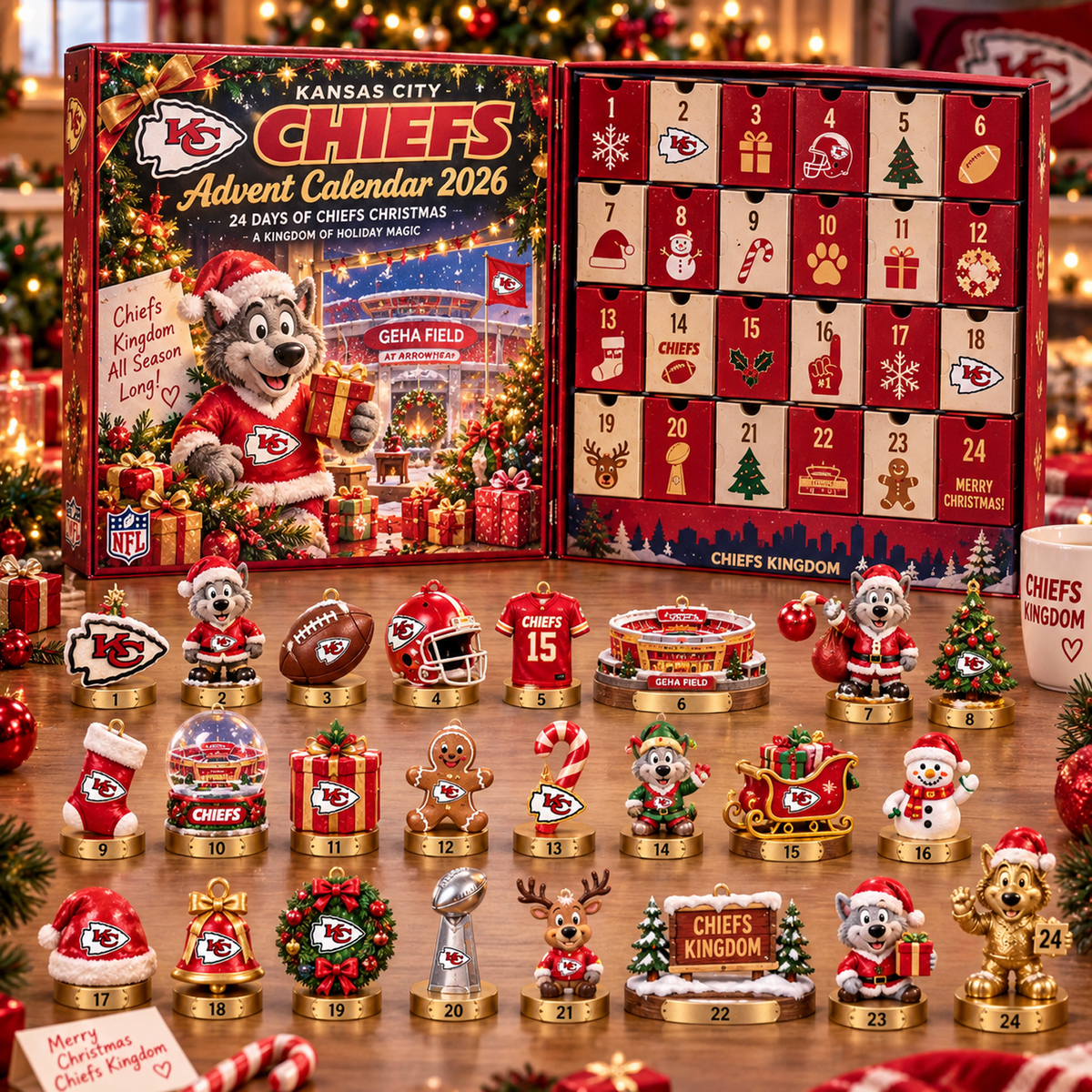KC x NFL Christmas Advent Calendar 2026 – 24 Days of NFL Mascot & Holiday Collectibles