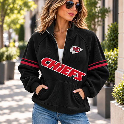 KC x NFL Corduroy half-zip sweatshirt
