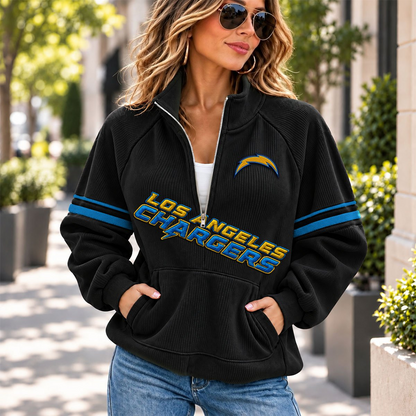 LAC x NFL Corduroy half-zip sweatshirt