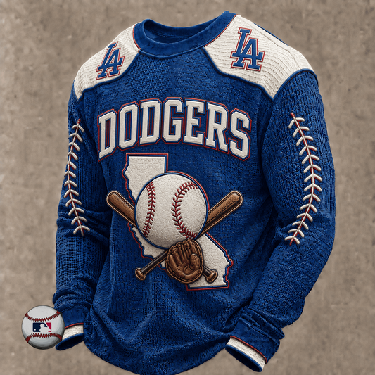 LAD x MLB Baseball Team Embroidered Crewneck Sweatshirt