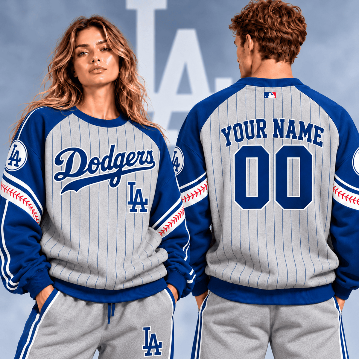 LAD x MLB Personalized Name Sweatshirt