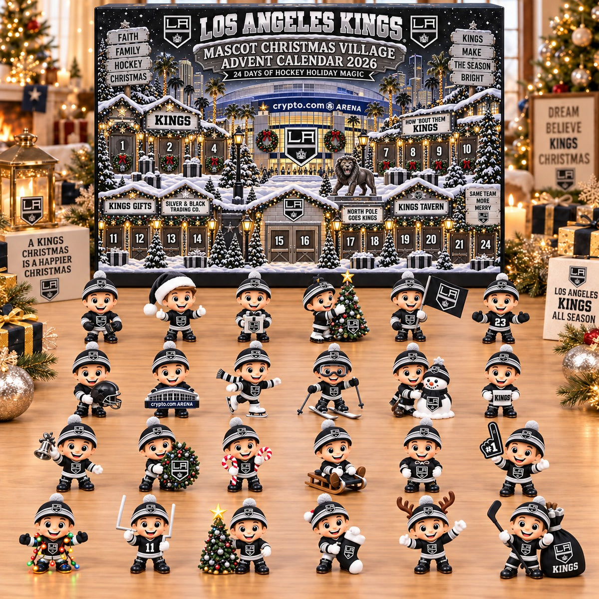 LAK x NHL Mascot Christmas Village Advent Calendar Blink Box