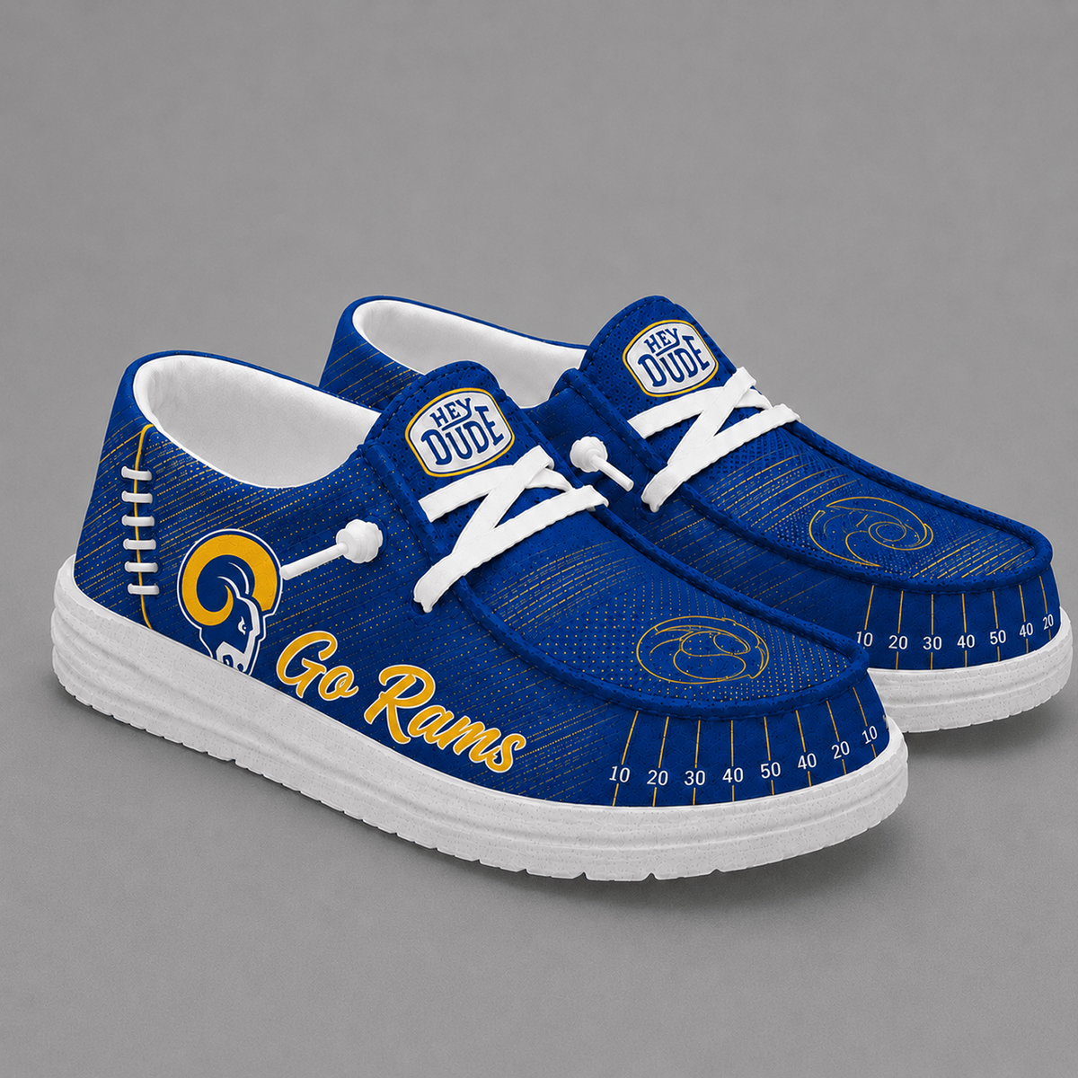 LAR Premium NFL Football Field Fan Loafer Shoes