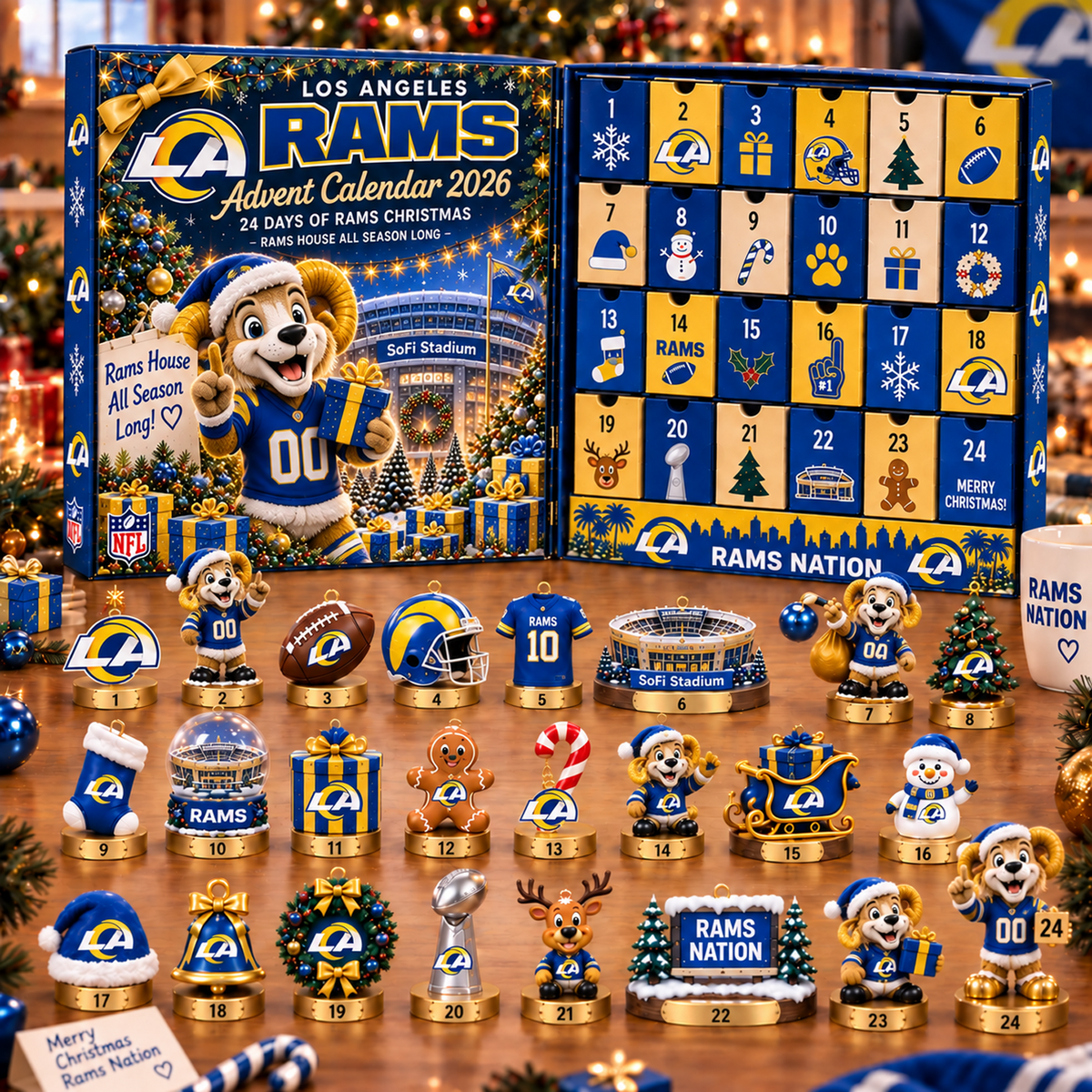 LAR x NFL Christmas Advent Calendar 2026 – 24 Days of NFL Mascot & Holiday Collectibles