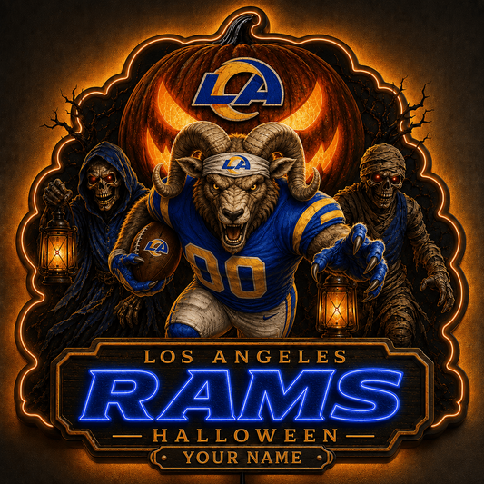 LAR x NFL Halloween Personalized Acrylic Wall Led Sign Colorful Colors Gifts For Fan