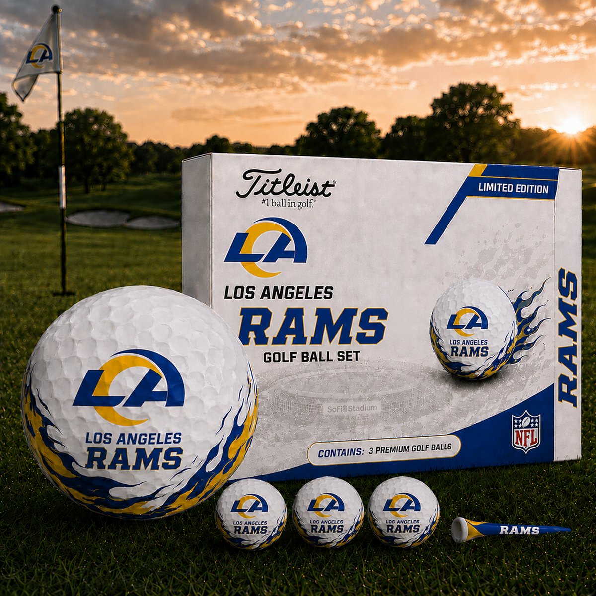 LAR x NFL Inspired Golf Ball Set – 3 Premium Golf Balls
