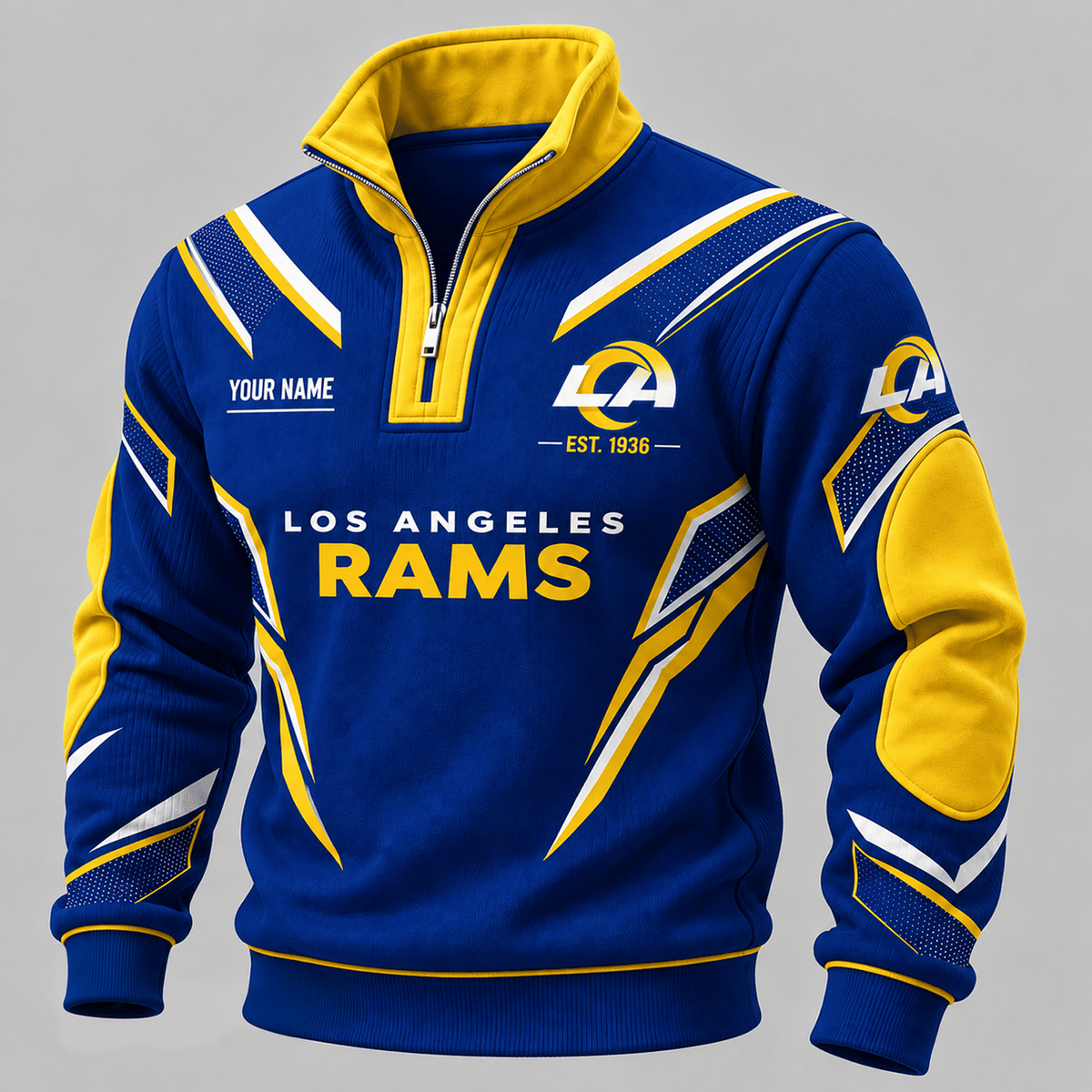 LAR x NFL Personalized Quarter Zip Sweatshirt