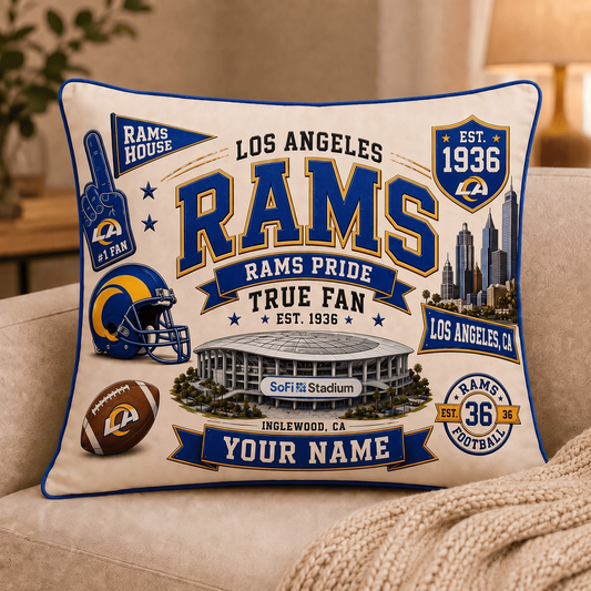LAR x NFL Premium Vintage Pillow Case Personalized Gift For True Fan