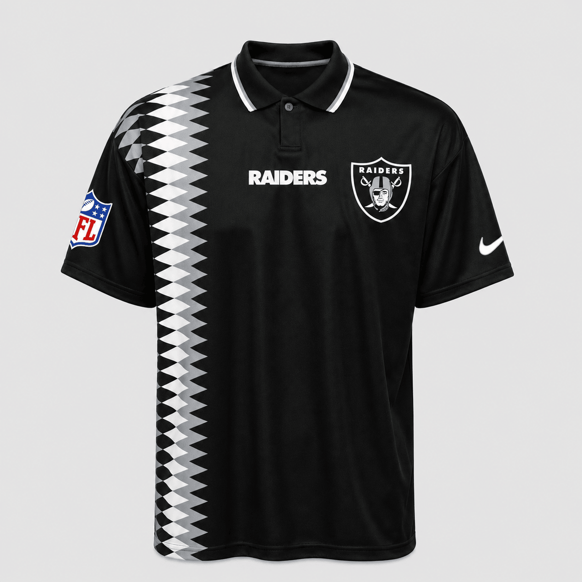 LVR Premium NFL Men’s Sporty Zigzag Stripe Polo Shirt