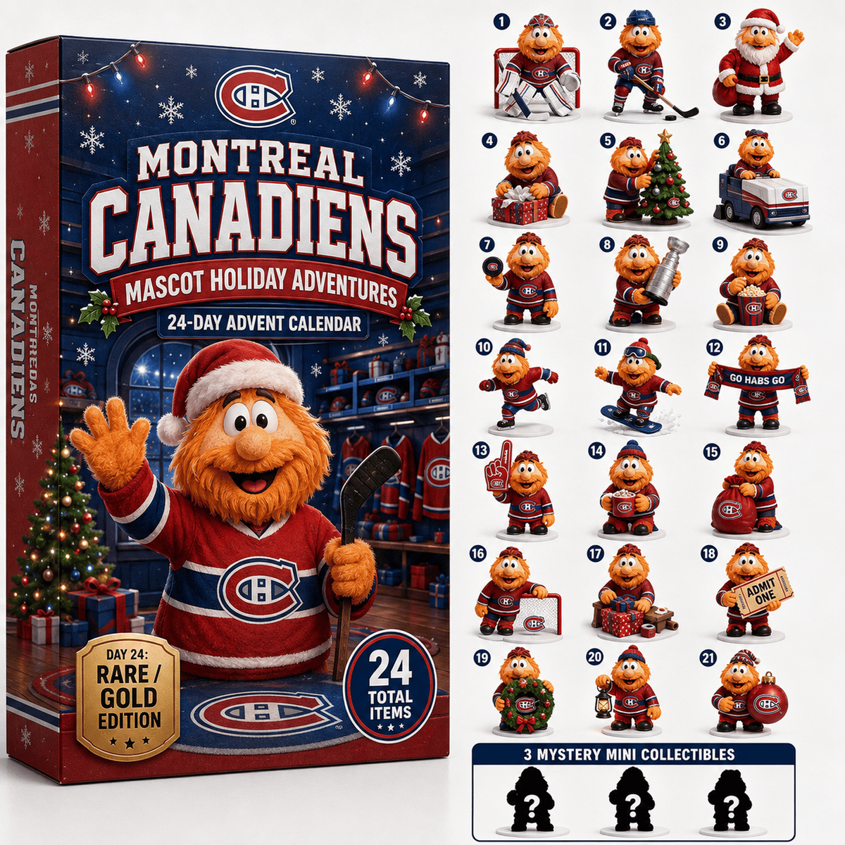 MC x NHL Premium 24 Days Of Mascot Holiday Hockey Advent Calendar Personalized Gift For Fan Hockey Men Women - Limited Edition