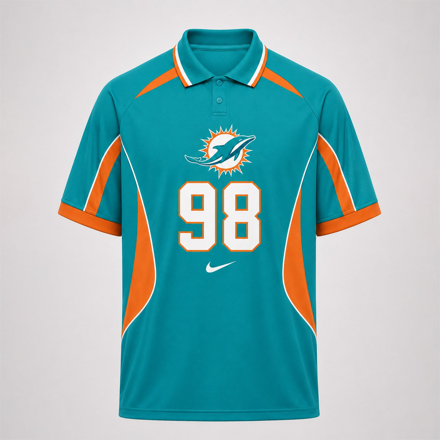 MD Premium NFL Custom Number Sports Style Polo Shirt