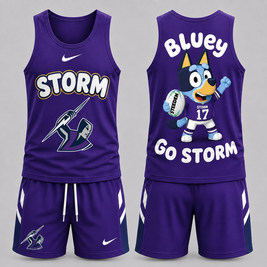 MEL Premium NRL Game Day Cartoon Character Sleeveless Tank Top & Shorts Set