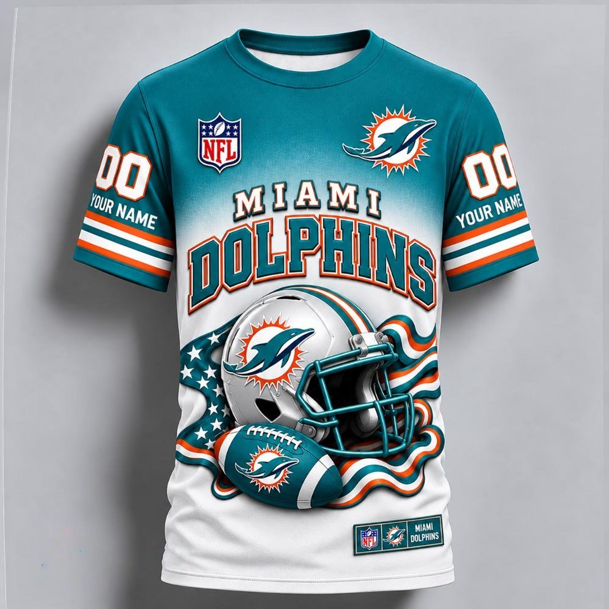 MIA x NFL 3D T-Shirt Custom