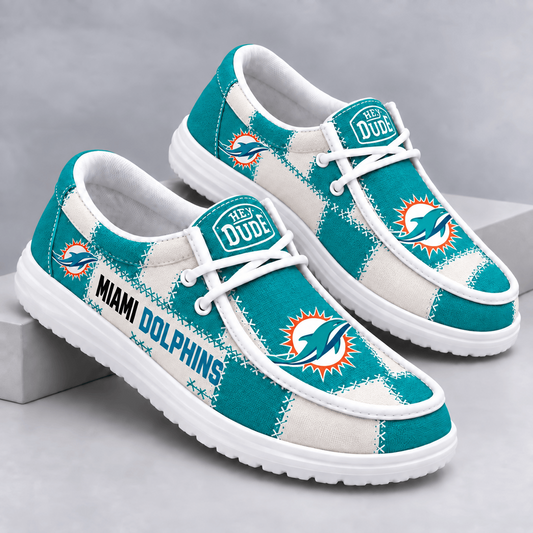 MIA x NFL Team Logo Patchwork Loafer Shoes